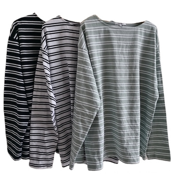 Factory Wholesale  High Quality Customized  100% cotton women stripe hoodies casual